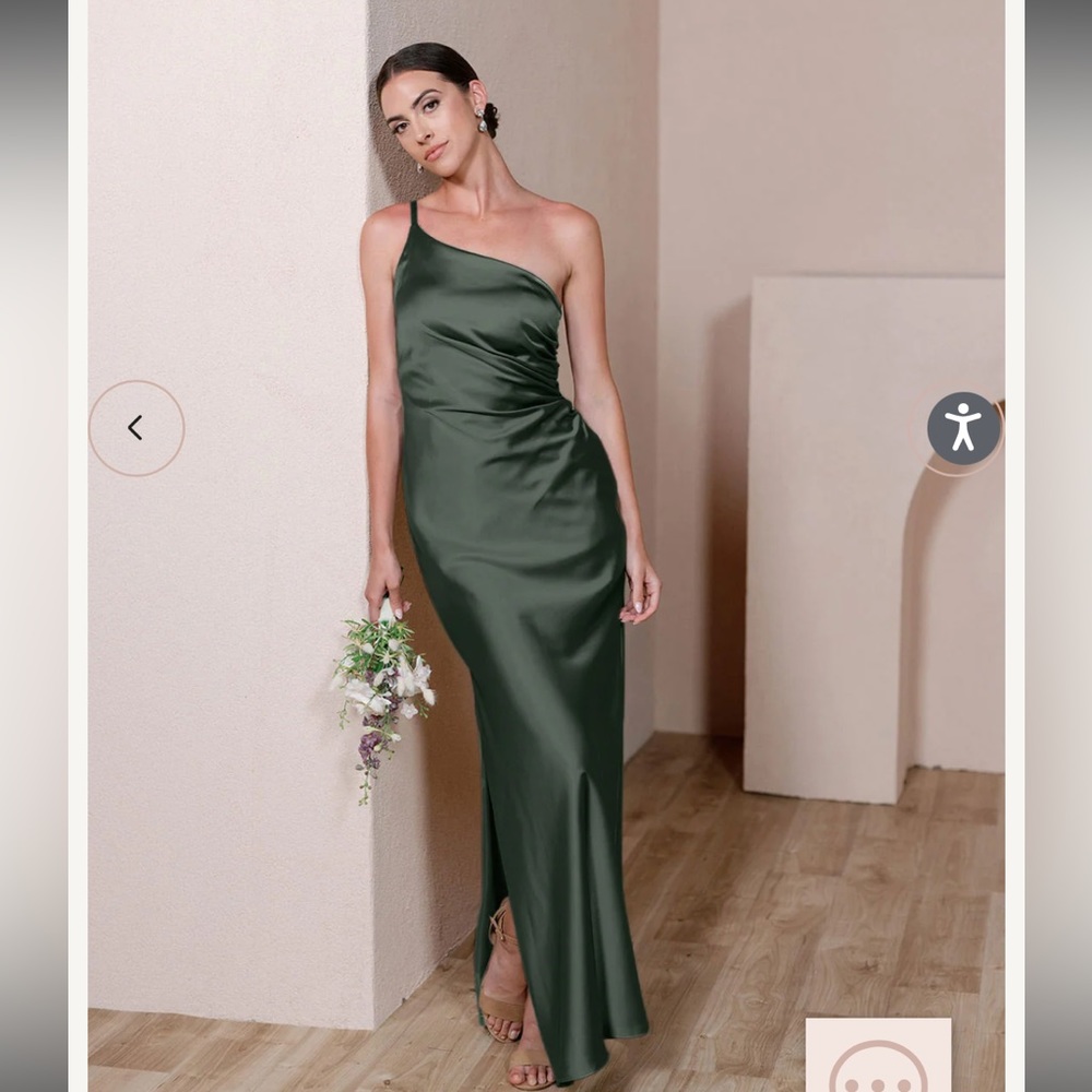 Revelry Jade Satin Dress